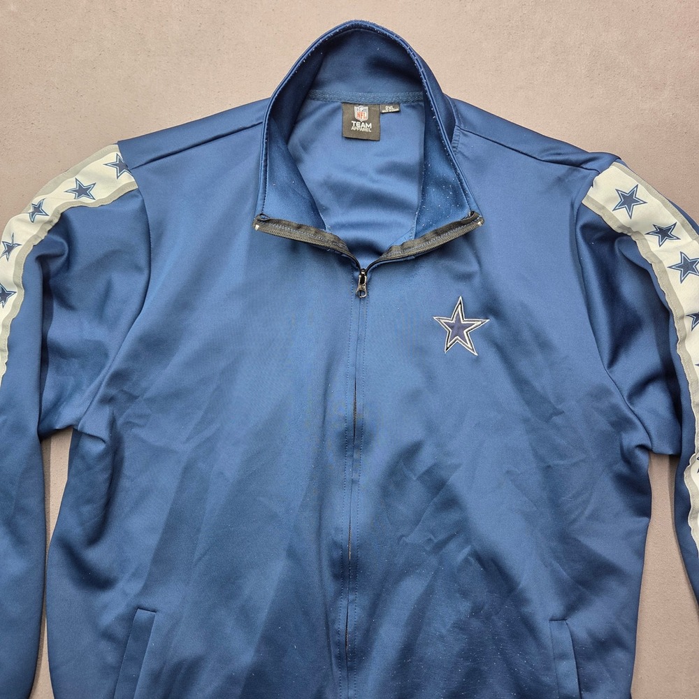 Dallas Cowboys Track Jacket Mens 2XL NFL Team Apparel Navy Blue Star Logo